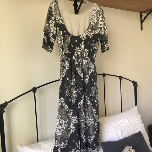 Asos black and grey lace midi dress - Picture 4 of 4